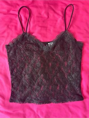 Black Lace Camisole Tank Top